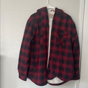 Boston Traders Red and Black Plaid Shirt Jacket